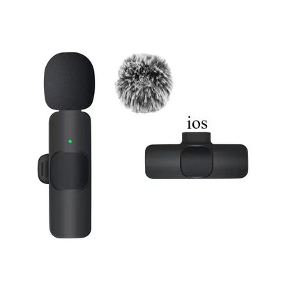 Wireless Lavalier Microphone 2.4G Mini MicPortable Audio Video Recording Mini Mic for iPhone Android Live Broadcast Gaming Phone