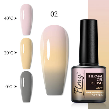 Color Changing Gel Nail Polish, Temperature-Sensitive, 7ml, Lead-Free, No Fragrance, Nail Art Manicure Gel Polish For Salon Use