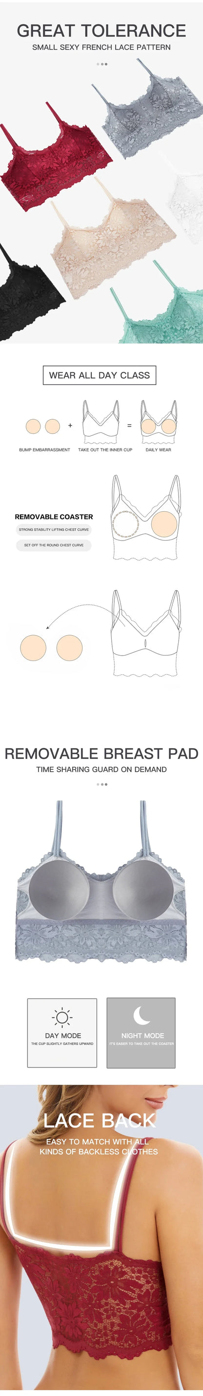 New Women Lace Bras Spring Summer Thin Outside Camisole Solid Underwear Female Hollow Out Vest Bralette Sexy Lingerie Bra