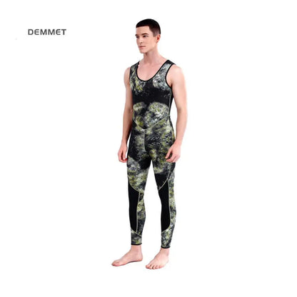 HOT 3mm Camouflage Wetsuit Long Sleeve Fission Neoprene Submersible Diving for Men Keep Warm Tops and Pants 2-pieces Sun Protect
