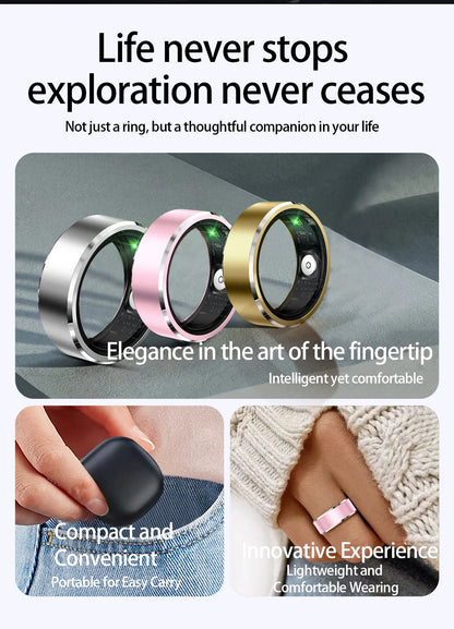 Smart Ring Men Heart Rate Blood Oxygen Pressure Monitor Smartring for Women Sleep Fitness Tracker New