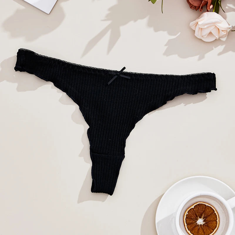 Stringtrosor dam i bomull 3-pack – låg midja, modell T62