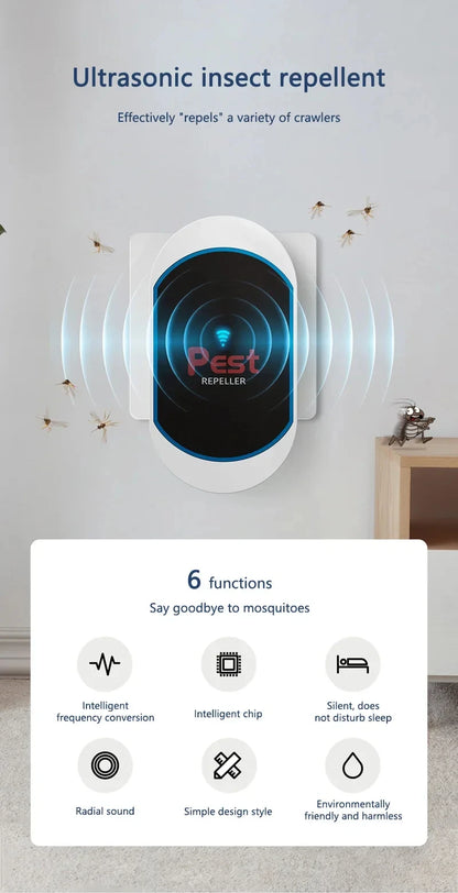 3W Ultrasonic Mosquito Repellent Lamp Rodent Repellent Household Rodent Trap Plug-In Mosquito Pest Exterminato Device
