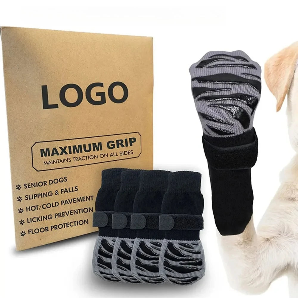 Premium Non-Slip Dog Socks Extra-Thick Grip for Prevents Slipping Licking Protects Dog Paws Ideal for Small Medium Large Dogs