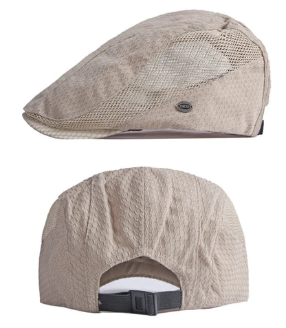 Summer Beret Hats for Man Forward Cap Women Hollow Mesh Breathable Flat Peaked Caps Fashionable Outdoor Cap Adjustable