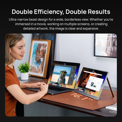 ARZOPA 16.1 inch 1920×1080 Portable Monitor HDR10 60HZ 100% SRGB External Second Screen for Laptop, PC, PS5, Mac, Xbox-Z1C Grey