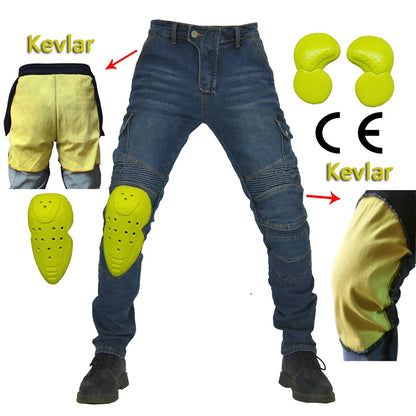 Skyddande motorcykeljeans och körbyxor