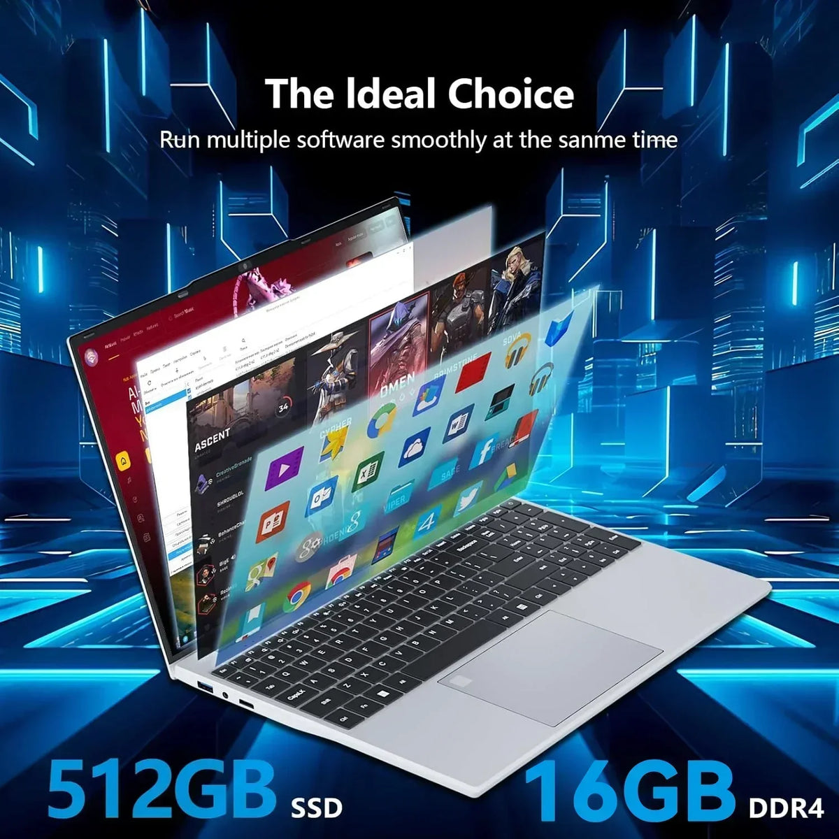 Intel Core i9 10980HK 15.6” Gaming Laptop 32GB RAM 2TB SSD Win 11 Fingerprint Unlock Ultra Slim Gaming Office Laptop Notebook