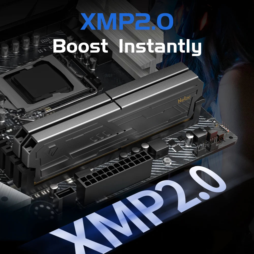 Netac Memory RAM 8G 16G 8Gx2 16Gx2 DDR4 288Pin UDIMM 3200MHz 3600MHz Support XMP2.0 DDR5 4800MHz Dual Channel RAM for Desktop PC