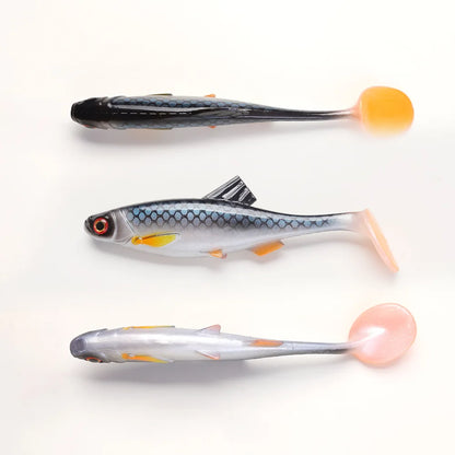 1pcs 26g 60g River Roach Fishing Lure Soft Bait T Paddle Tail Baitfish Shad Strike Silicone Plastic Swimbait Wobbler Pike Bass