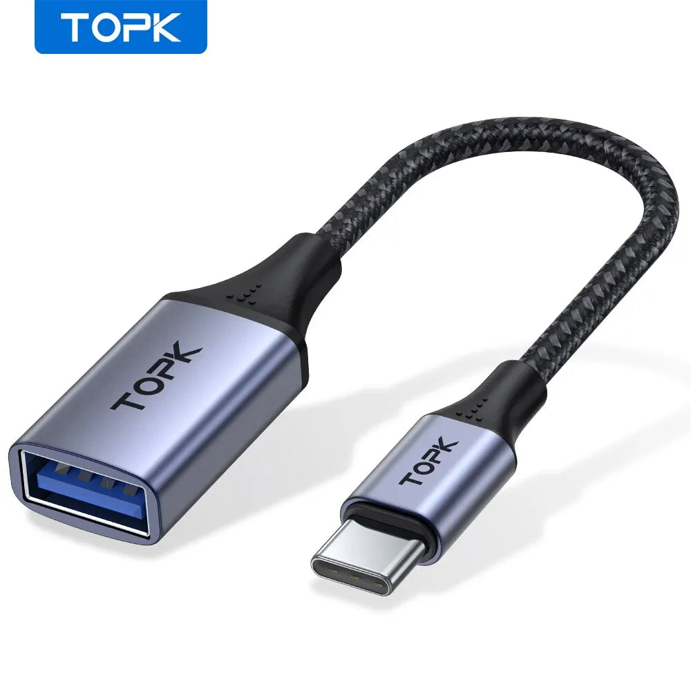 TOPK USB-C till USB-A OTG-adapter – dataöverföring och laddning