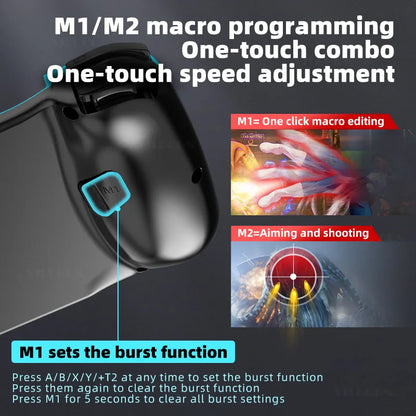 D3 Mobile Gamepad Wireless Game Controller for Cell Phone for iphone/Samsung/Android/Switch Stretching Joystick with Turbo Macro
