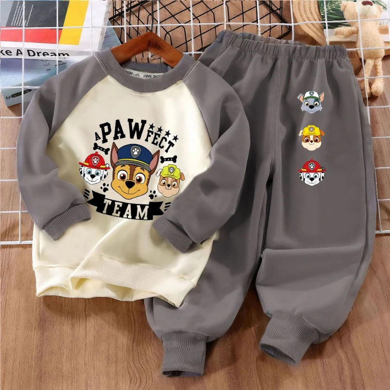 PAW PatroL Print Boys Spliced Sweatshirts 2-piece Sets Kids O Neck Hoodies and Pant 2pcs Set Kids Sport Clothes Suit Spring Fall