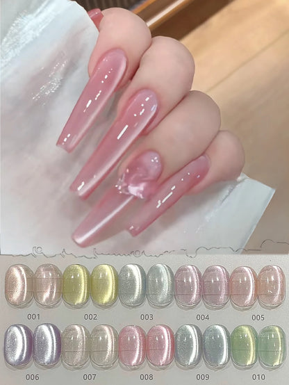 1-12pcs SHAKA Autumn Tanhua Cat Eye Pink Transparent Color Gel Nail Polish 2026 New Simple And Generous Halloween Nail Gel