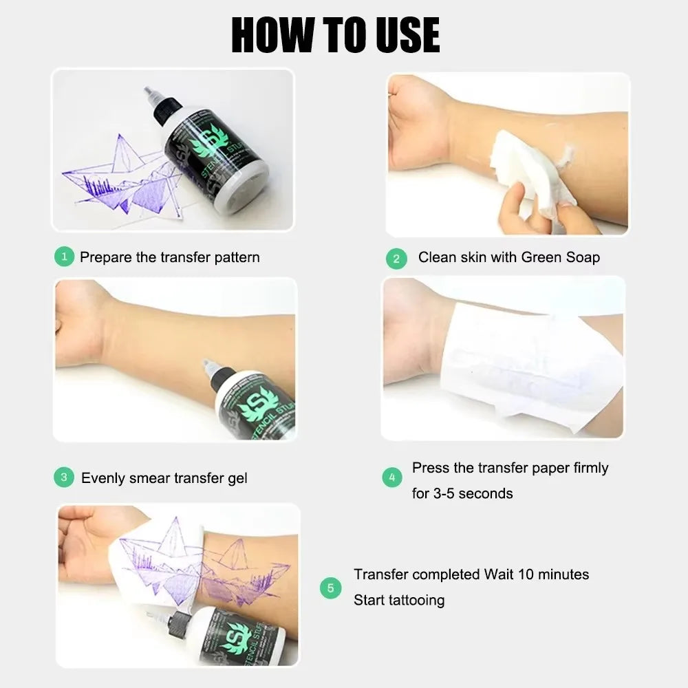 250/120/30ml Tattoo Stencil Magic Gel Tattoo Transfer Cream Thermal Copier Solution Cream for Transfer Papers Tattoo Accessories