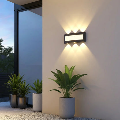 LED Vägglampa Aluminium – Varmvit 3000K, Svart, 7–11W, Vattentålig, Ute & Inne, 85–265V