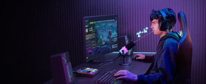 Maono PD100X RGB Gaming Microphone USB/XLR Dynamic Mic with Noise Reduction Mute Headphone Jack Mic for Gaming Streaming Podcast