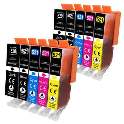 PGI 520XL 521XL Bläckpatroner för Canon PGI 520 CLI 521 Kompatibel PIXMA IP3600 IP4600 IP4700 MP540 MP550 MP560 MP620 Skrivare