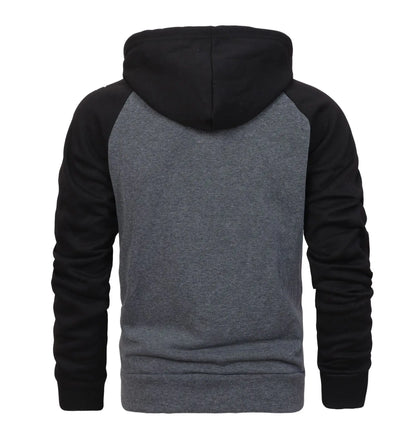 Sweatshirts Hooded Long Sleeve Men Hoodies Patchwork Outerwear Spliced Casual Loose Fit Sports Pockets Zipper Cardigan 2025