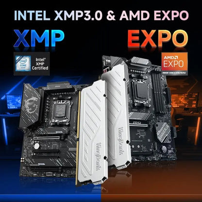 KingBank KJXS DDR5 RAM 8GB/16GB Kit (2x8GB) 6000MHz Desktop Memory CL36-36-36-80 XMP 3.0/AMD EXPO High-Speed Computer RAM