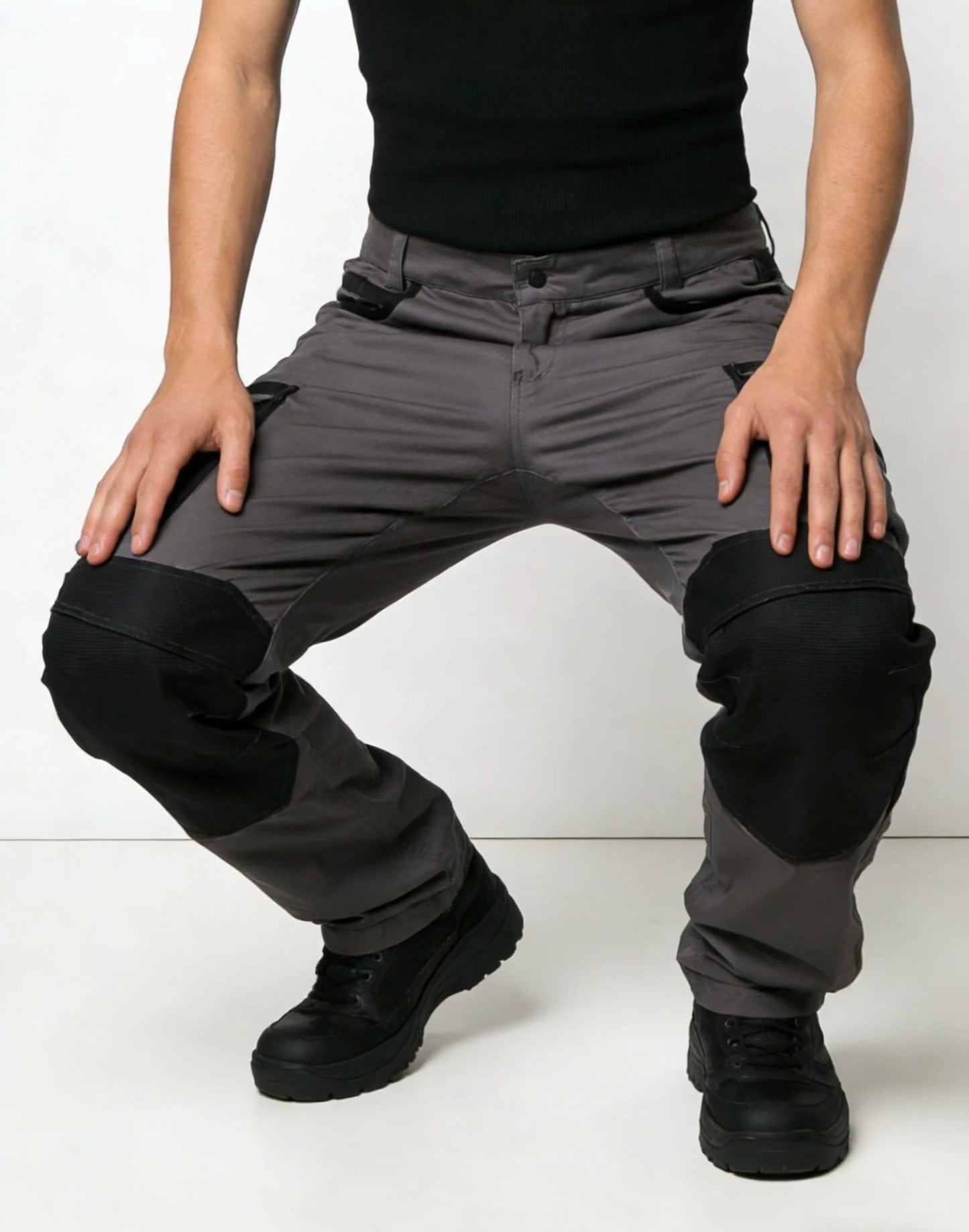Men's Heavy Duty Work Pants, Non-Stretch Work Trousers with Multi-Function Pockets, Structured Fit, Ideal for Construction