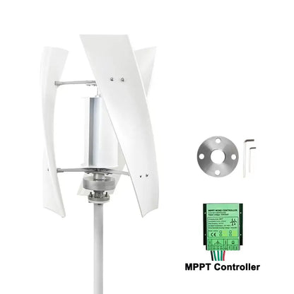 EKPAOWE Vertikal Vindturbin 3kW 12V/24V/48V – MPPT, Dual MPPT Sol+Vind Hybrid eller med 4×100W Solpaneler, EU-lager Polen