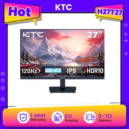 HOT! KTC H27T27 Office Monitor 27" 2560×1440 100Hz Overdrive to 120Hz 2K QHD Resolution IPS Panel HDR10 Low Blue Light Flicker-Free