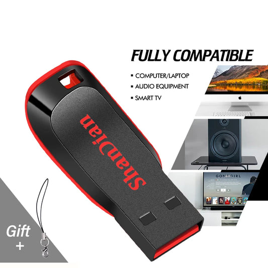 USB 2.0 Minnessticka med Nyckelring – 4GB till 128GB, Kompakt Pen Drive för Lagring och Överföring