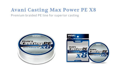 Varivas Avani Casting PE Max Power X8 Braided Fishing Line - Length:300m/330yds,Size:20-78LB Japan 8 Strand PE Braid Line