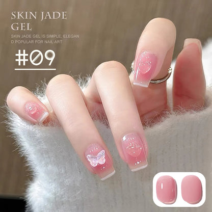 1-24pcs WS Jelly Jade Nude Pink Gel Nail Polish Natural Pink Translucent Color LED UV Gel Soak Off For Home Salon Nail Art DIY