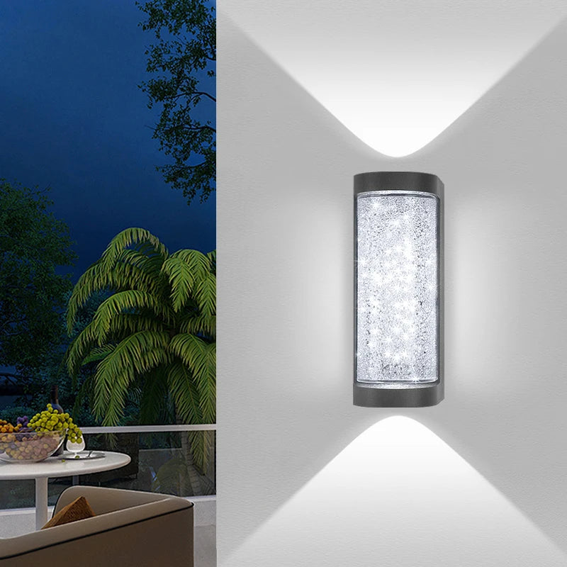 Europeisk Kristall Vägglampa Utomhus – 10W LED, Varmvit/Kallvit, Rund/Fyrkantig, Vattentålig