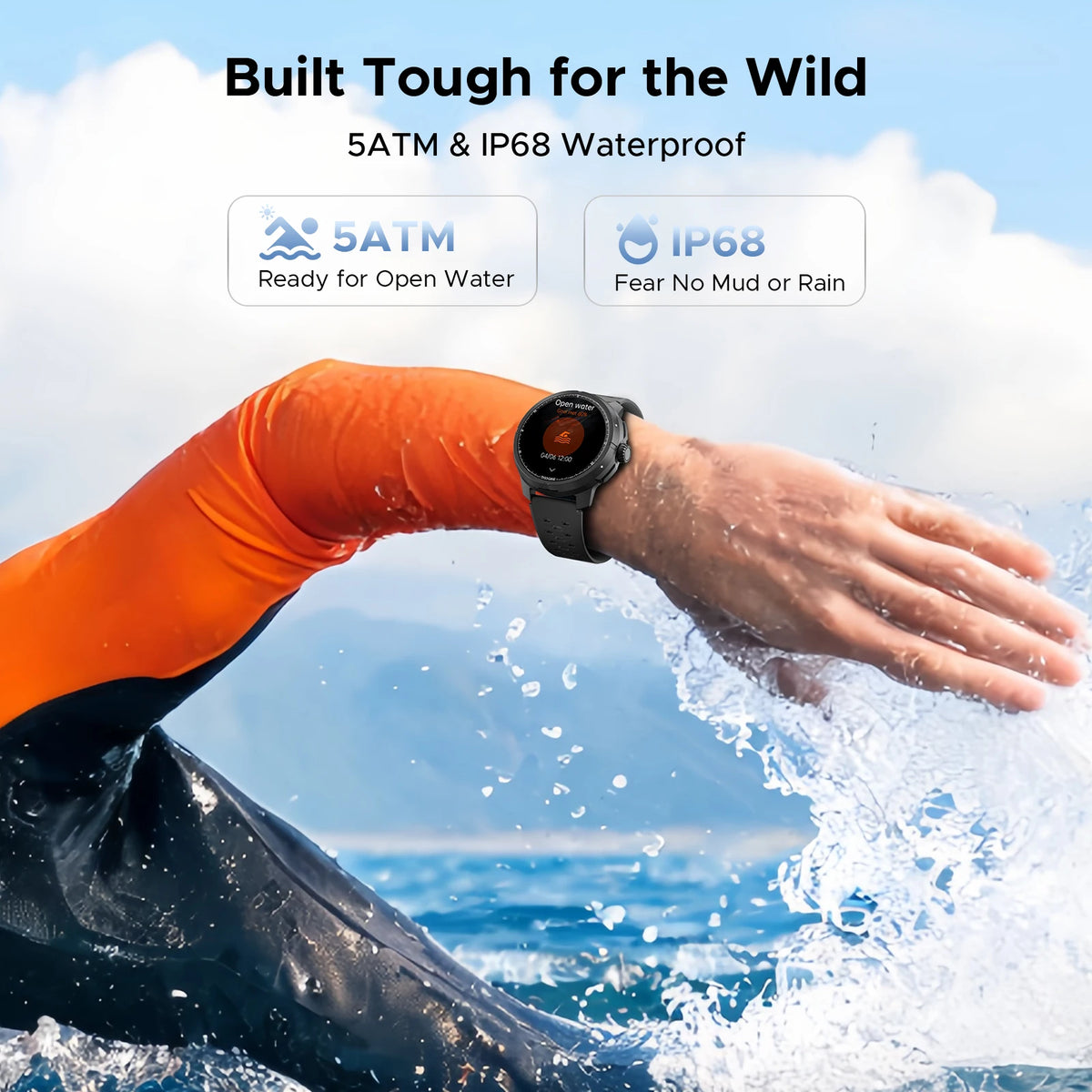 DOOGEE ANYMOVING M1 PRO Smart Watch 1.5" AMOLED Dual Band GPS Smart Watch with Offline Maps 170+ Sports Modes Fitness Watch 15-Day Battery AI Voice Assistant 5ATM Waterproof Outdoor GPS Watch