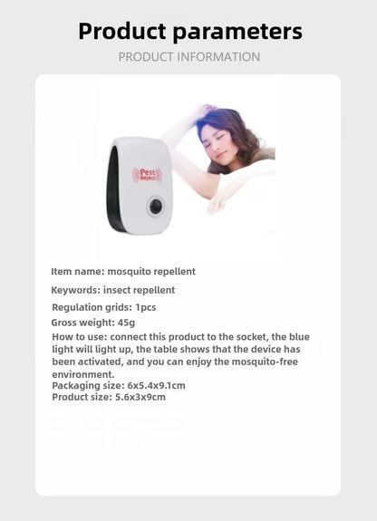 Ultrasonic Rat Destruction Mosquito Killer Repellent Pest Control Safe Effective For Home Garden Indoor Outdoor Insect Repeller