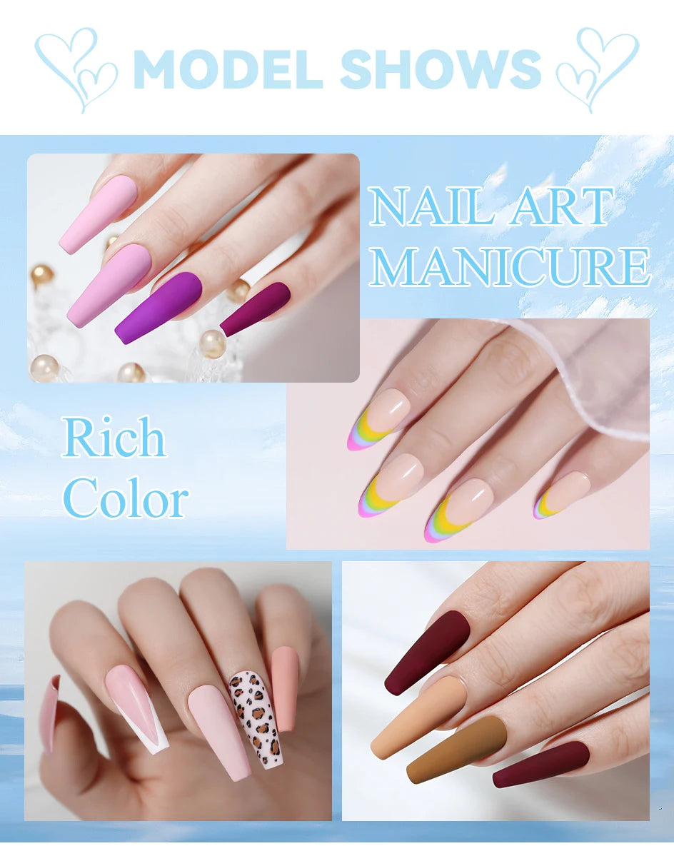 Clou Beaute 12pcs TPO & HEMA FREE Nail Gel Polish Set Red Pink Nude Green Yellow Purple UV Gel Nail Semi Permanent Nail Varnish