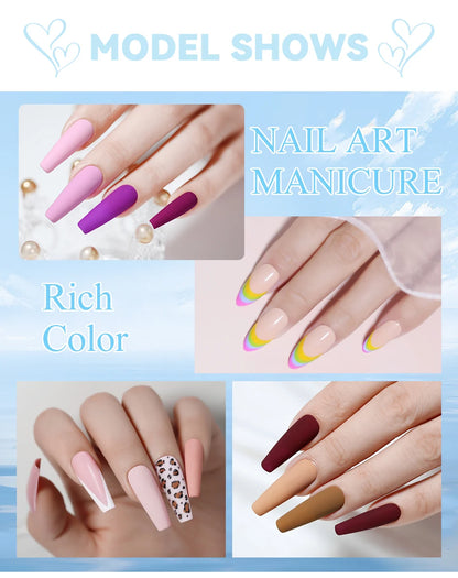 Clou Beaute 12pcs TPO & HEMA FREE Nail Gel Polish Set Red Pink Nude Green Yellow Purple UV Gel Nail Semi Permanent Nail Varnish