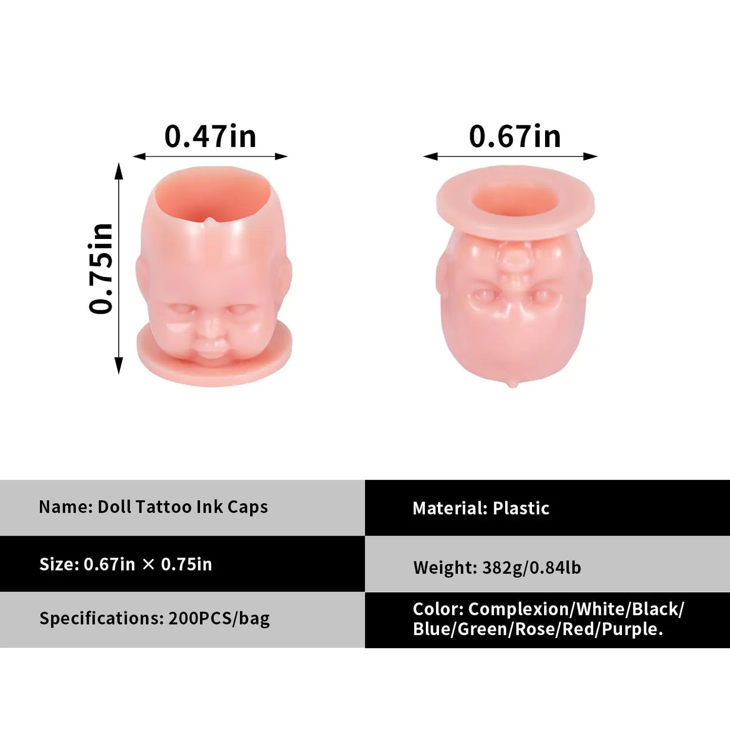 50/100/200pcs Plastic Disposable Tattoo Ink Cups With Base Pigment Clear Holder Container Cap Tattoo Accessory Permanent Makeup