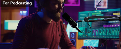 NearStream USB XLR Kondensatormikrofon med Bomarm Set för Streaming Podcast Studio