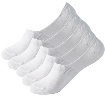 Herr Osynliga Strumpor 1/5-pack – Bomull Silikon Halkfria No-Show Andningsbara Sommar EU 38–43