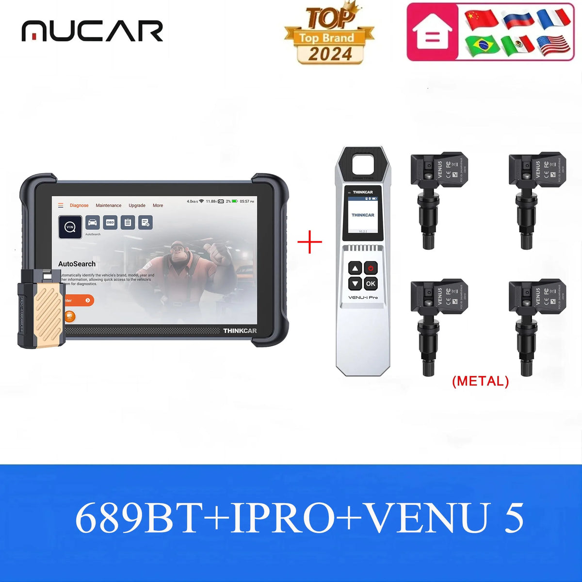 THINKCAR THINKSCAN 689BT diagnostikverktyg och tillbehör