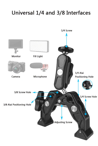 For Insta 360 X5 X4 X3 GO 3S Motorcycle Bicycle Clip Bracket for GoPro 13 12 11 DJI Action 6 Bike Selfie Stick Camera Accessory