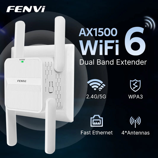 FENVI 5GHz AX1500 WiFi 6 Repeater och Signalförstärkare