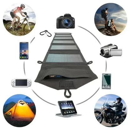 High Power 6 Fold Portable Solar Panel 15W Fast Charger USB 5V DC Full Time Mobile Power Supply