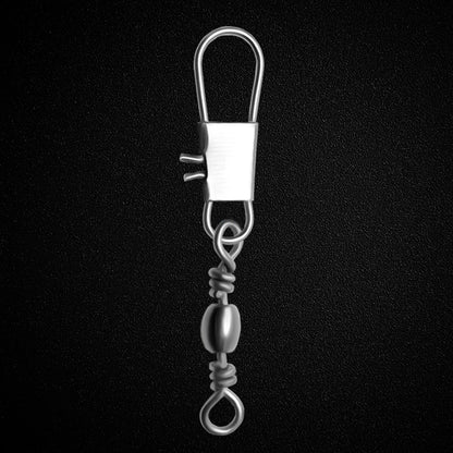 50/100pcs 4-12# Fishing Connector Pin Bearing Rolling Swivel Stainless Steel With Snap Fishhook Lure Tackle Accessorie
