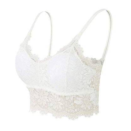 New Women Lace Bras Spring Summer Thin Outside Camisole Solid Underwear Female Hollow Out Vest Bralette Sexy Lingerie Bra