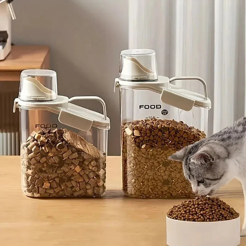 Moisture-Proof Storage Container for Grains Pet Food Snacks Transparent Sealed Food Storage Jar Kitchen Organizer for Dry Foods