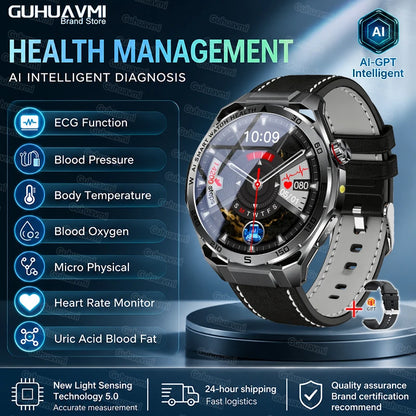 2026 New AI Health Care Accurate Detection ECG Smart Watch Blood Pressure lipids Uric Acid Analysis Bluetooth Call Smart Watches