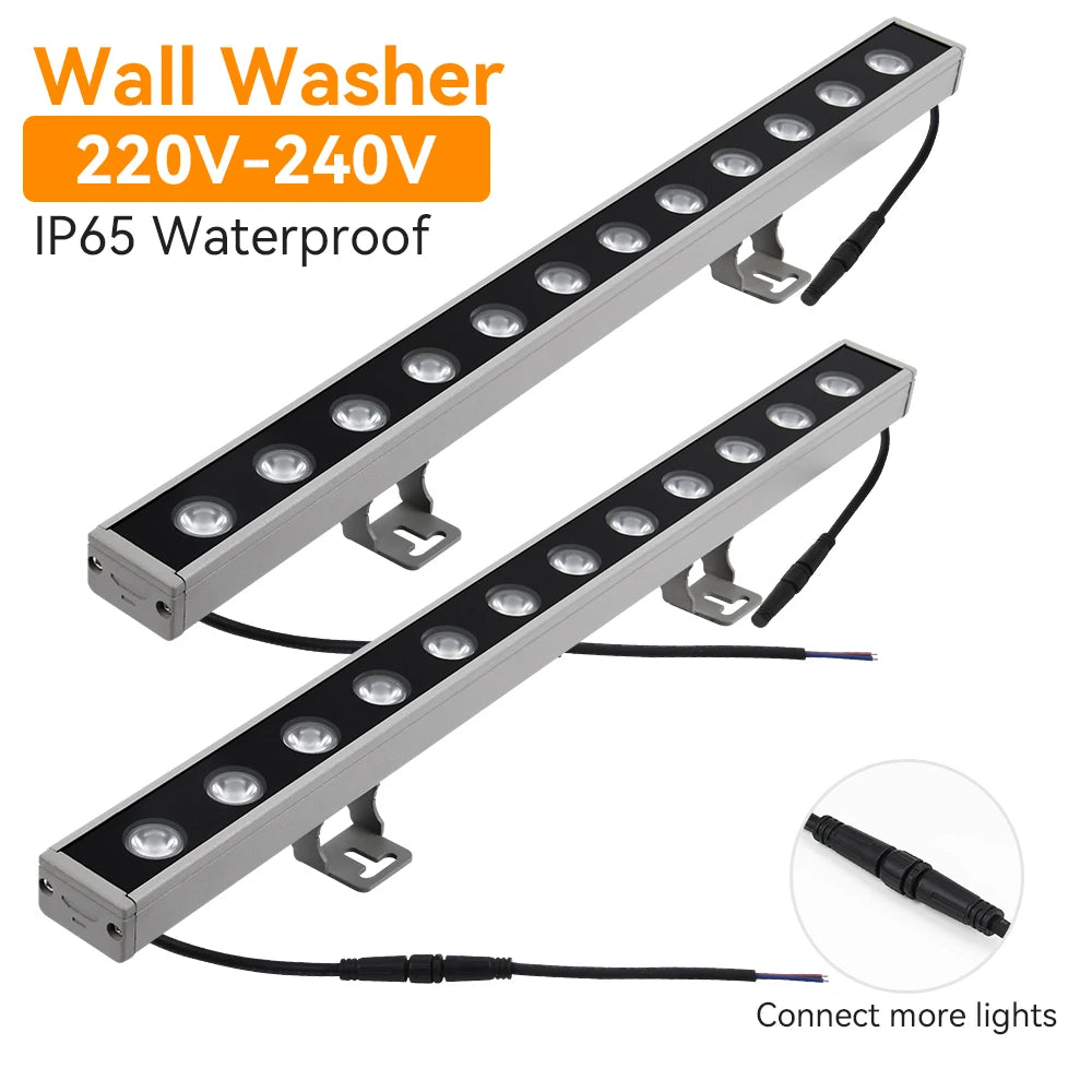 Burhui 12W LED Wall Wash-ljus Utomhus IP65 – Varmvit 3000K 50cm Aluminium Fasad Hotell Bro Trädgård 220V 1-pack / 2-pack