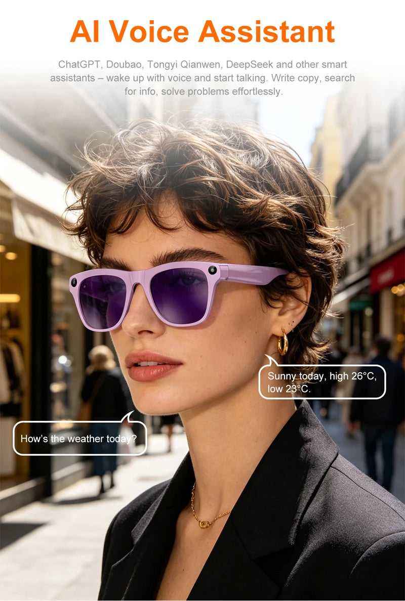 Xiaomi Upgrade Smart AI Glasses 800W HD 8K Shooting Camera Photo Video Voice Call Translation Bluetooth AI Motorcycle Glasses