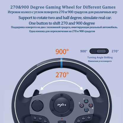 PXN V9 Gen2/V9 Gaming Steering Wheel 270°/900° Racing Simulator for PS4,PS3,PC Windows 7/8/10/11,Xbox One,Xbox Series X/S
