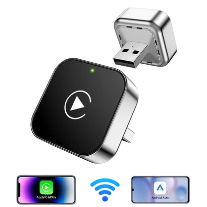 XUDA 2-i-1 Trådlös CarPlay och Android Auto-adapter – 5,8GHz WiFi, Plug & Play och OTA-uppdateringar